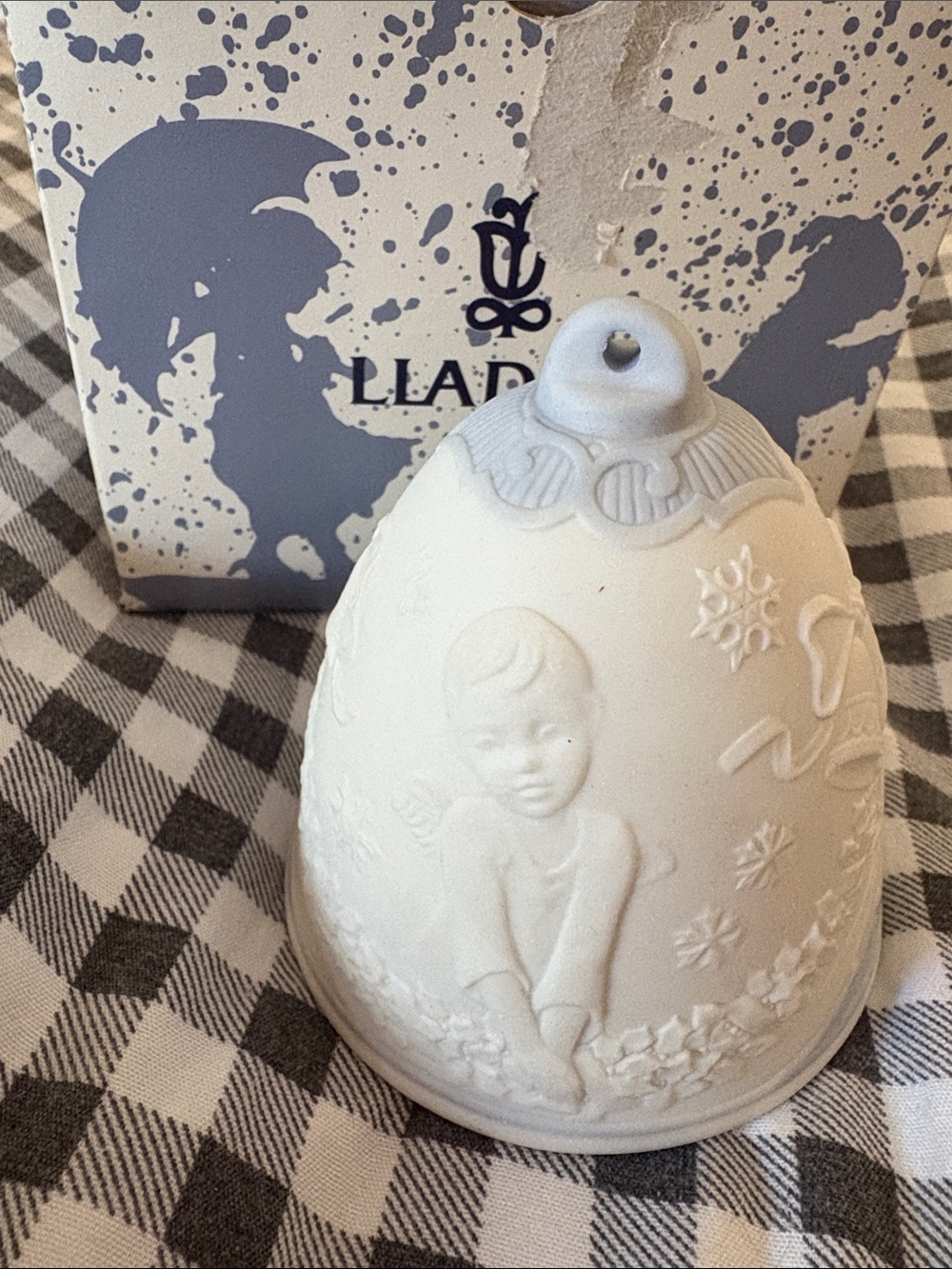 LLadro White Porcelain Bell Figurine